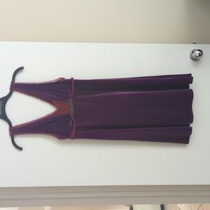 Free People Midi Velvet Purple Dress Size 4